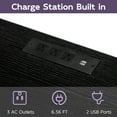 thumbnail image 3 of 25"H Raised TV Stand Industrial TV Stand with Fabric for Living Room, Bedroom with Charging Stake Black, 3 of 6
