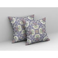 thumbnail image 2 of Divine Flowers Indoor/Outdoor Pillow with Removable Cover in Purple Off-White 18x18, 2 of 5