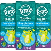 Tom's of Maine Fluoride-Free Toddler Training Toothpaste, Kids Toothpaste, Toddler Toothpaste, Mild Fruit, 1.75 Ounce, 3-Pack