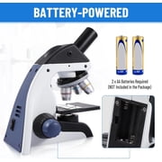 FOUR Es Scientific Compound Microscope for Adults & Students, 40X-2000X High-Power Biological Microscope for School, Home & Lab, with Slides Set & Phone Adapter