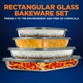 thumbnail image 3 of NutriChef 4 Sets Glass Bakeware High Borosilicate Rectangular Baking Dish W/ Gray BPA-Free Lids, 3 of 7