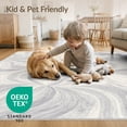 thumbnail image 4 of ODIKA 9'x12' Washable Area Rug Flowing Marble Ripple Motif Padded Contemporary Abstract Decor Accent for Dining Room, Basement, Large Office, Non-Slip Chair-Friendly, 4 of 7