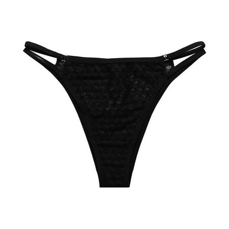 

NECHOLOGY Women Thin Strap Lace Underwear Sports Fitness Buttocks Briefs Mesh Transparent Panties Bikini for Women Seamless Underpants Black Medium