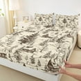 thumbnail image 3 of Manfei Rustic Farmhouse 3pcs Twin Sheet Sets,Lodge Cabin Twin Fitted Sheet,Botanical Plant Breathable Flat Sheet,Vintage Room Decorative, 3 of 7