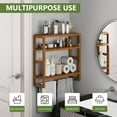 thumbnail image 5 of Bamworld Bathroom Shelves Bathroom Storage over The Toilet Storage Bathroom Storage Shelves Organizer Adjustable 3 Tiers Floating Shelves for Wall Mounted with Hanging Rod (Brown), 5 of 6