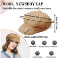 thumbnail image 4 of Women Newsboy Cap Warm Wool Visor Beret Hats Soft Newsboy Hats for Women Vintage Baker Boy Hat for Women Girls, 4 of 6