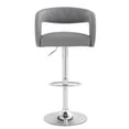thumbnail image 2 of VECELO Bar Stools Set of 4, Adjustable Swivel PU Leather Counter Height Barstools with Back and Arms, Light Gray, 2 of 11
