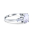 thumbnail image 2 of Art Deco Wedding Ring Emerald Cut CZ 925 Sterling Silver Size 10, 2 of 6