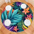 thumbnail image 2 of Colorful Tropical Leaf Pattern Round Fitted Tablecloth with Elastic Edge,Dining Table Cover Waterproof,Outdoor Round Tablecloth for Camping,Dining,Indoor and Outdoor, 2 of 7