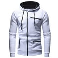 thumbnail image 3 of Pgeraug for Men Couple Warm Solid Zipper Stand Collar Long Sleeve Sport Outdoor Coat Outwear Hoodies for Men White 3Xl, 3 of 7
