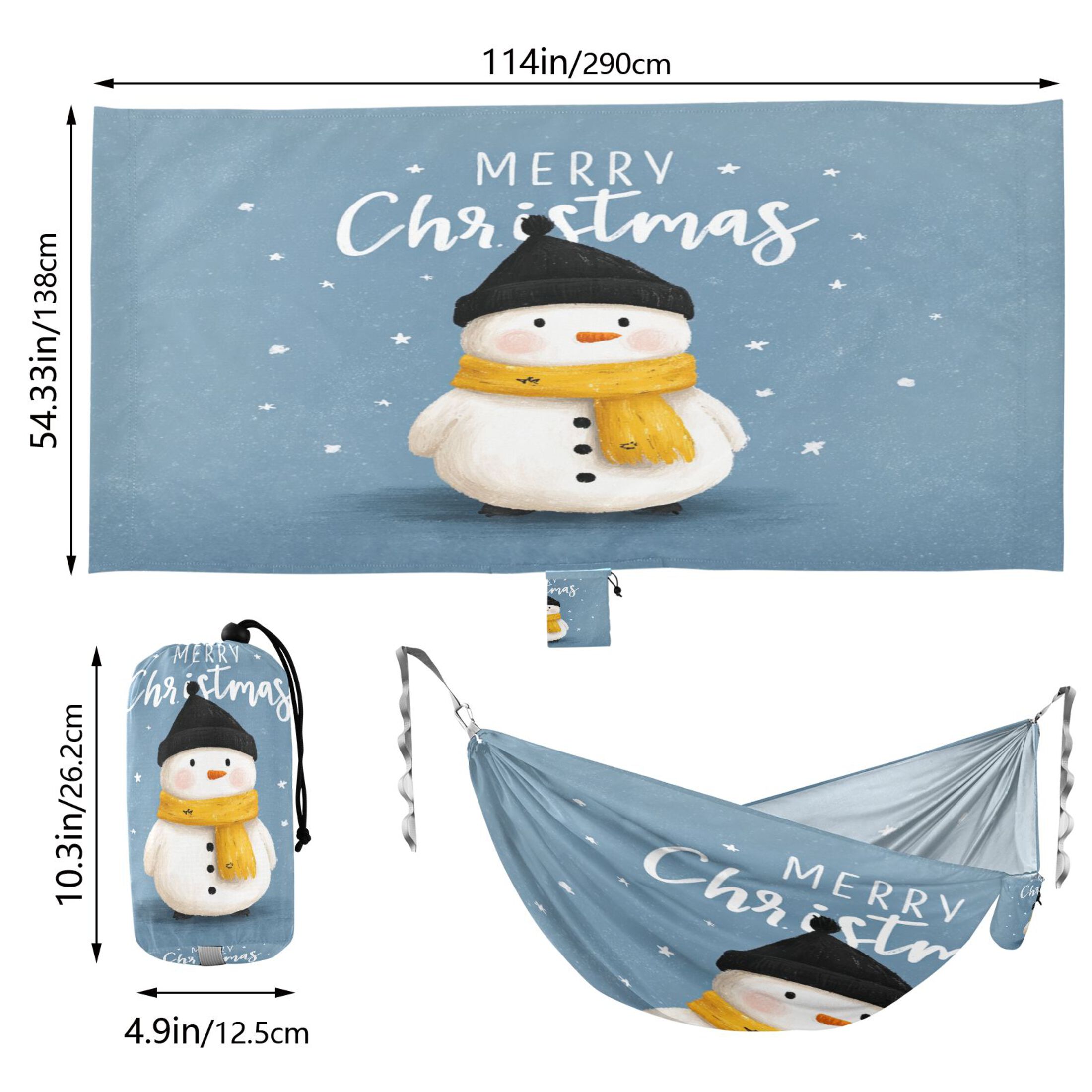 Hammock Camping Hammock Nylon Portable Hammock Travel Camping Hammock White Christmas Snowman