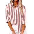 thumbnail image 2 of Button Down Shirts for Women Dressy Floral Printed Long Sleeve Blouse Business Casual Work Tops Summer Holiday Red XXL, 2 of 9