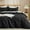 Black (No Comforter), variant on Waffle Weave Duvet Cover Set Queen Size, No Snagging Ultra Soft Luxury Textured Breathable Comforter Cover for All Season 3pcs, Durable Bedding Duvet Set with 2 Pillow Shams, 90"x90", Linen