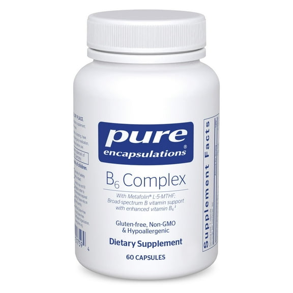 Pure Encapsulations B6 Complex | Vitamin B6 Supplement to Support Cellular, Cardiovascular, Neurological, and Psychological Health* | 60 counts