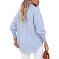thumbnail image 5 of Fantaslook Striped Button Down Shirts for Women Smocked Cuffed Trendy Blouse Causal Long Sleeve Tops with Pocket, 5 of 9