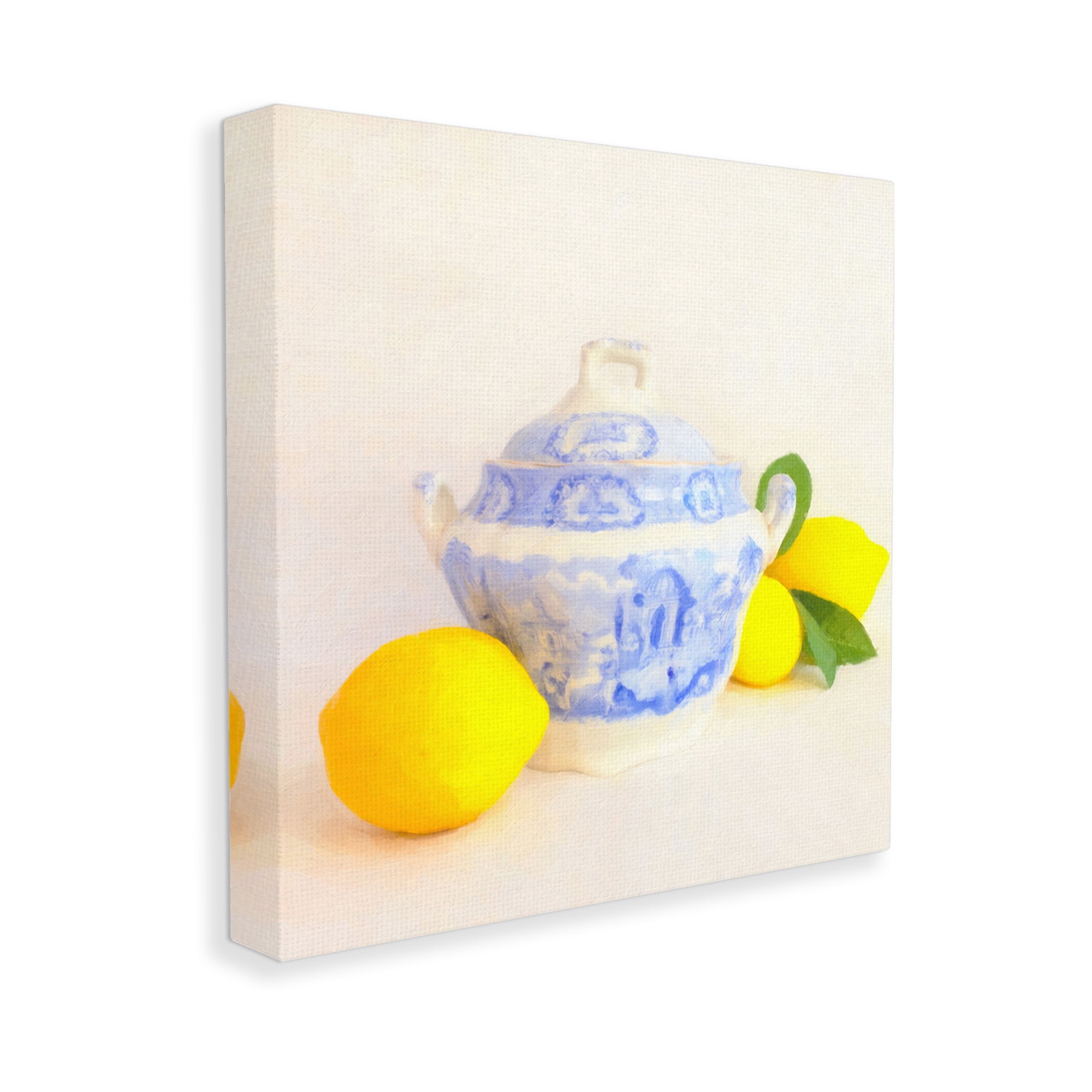 Stupell Industries Lemons & Ornate Pottery Food & Beverage Painting Gallery Wrapped Canvas Art Print Wall Art, 24 x 24