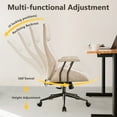 thumbnail image 3 of XIZZI Modern Ergonomic Computer Office Chair, High Back Suede Fabric Desk Chairs for Executive or Home Office, Beige, 3 of 7