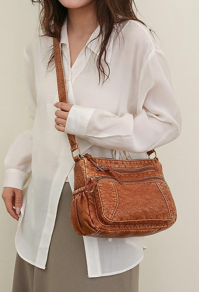 Leather Hobo Bag Women Retro Denim Bag Large Crossbody Shoulder Bag Casual Handbag Purse