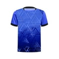 thumbnail image 3 of Hansber Kids Boys Stylish Geometric Printed Sports Shirts Short Sleeve Basketball Football Jersey Athletic T-shirt Blue 12, 3 of 6