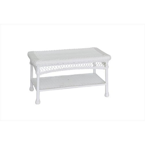 White Wicker Patio Furniture Coffee Table