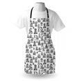 thumbnail image 3 of City Apron Village Houses Hand Drawn Monochrome Doodle Architecture Pattern Buildings Town Scene, Unisex Kitchen Bib Apron with Adjustable Neck for Cooking Baking Gardening, Black White, by Ambesonne, 3 of 3