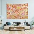 thumbnail image 5 of Yellow Style Paisley Tapestry Wall Hanging Tapestries Happy Colorful Hippie Psychedelic Art Polyester Carpet Wall Decorative for Living Room Bedroom 60x51inch, 5 of 7
