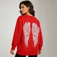 thumbnail image 2 of IWRICH Cute Hoodies for Women Rhinestone Angel Sweatshirts 20s Fashion Casual Tees Red M, 2 of 7