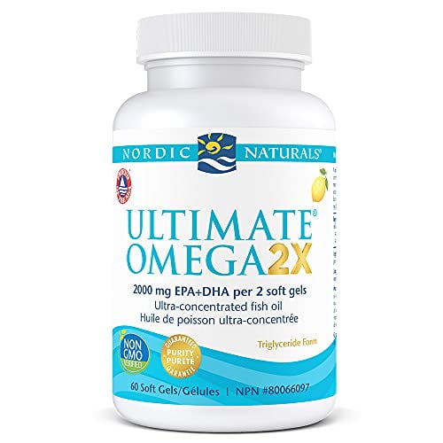 Nordic Naturals Ultimate Omega 2X - Extra Omega-3s Support Heart, Brain Health, 60 Count