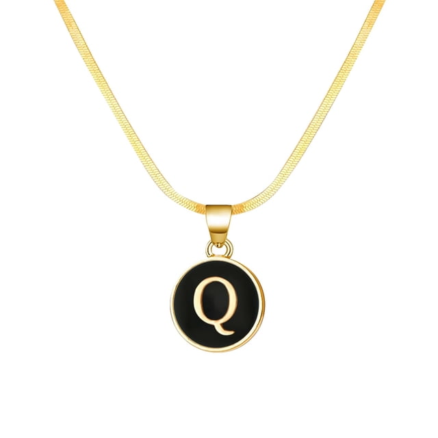SIfdSeng Collier Initiale 26 Forme Ronde Chaîne Alphabet 26 Collier Alphabet A Z Initiale 26 Colliers Dorés pour Femmes Filles