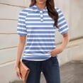 thumbnail image 2 of Outfmvch Casual Vacation Outfits Athletic Shirts Women Ombre Tops for Women Polo Tees Women Shirts Short Sleeve Blouses for Women Camisas Para Mujer Blue 2 M, 2 of 7