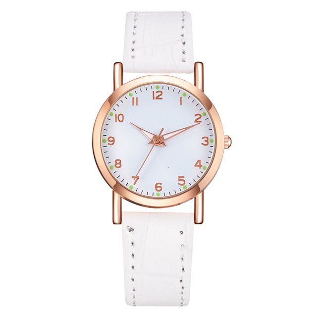 Reloj de cuarzo clásico de moda Reloj de pulsera informal con diamantes unisex de regalo (blanco)