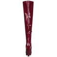 thumbnail image 2 of BLISSFUL STEP Women's Patent Leather Chunky Heel Platform Over Knee Prom High Boots Burgundy 6, 2 of 7