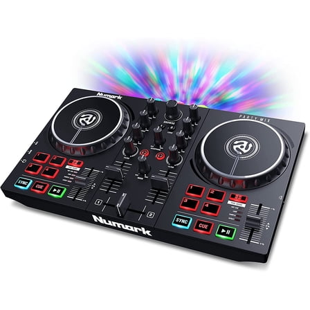 Open Box Numark Party Mix II DJ Mixer Controller Set With 2 Decks and Party Lights