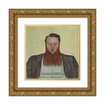 Ferdinand Hodler 15x15 Gold Ornate Wood Frame and Double Matted Museum Art Print Titled - James Vibert, Sculptor (1907)