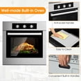 thumbnail image 3 of Yardi Yard 24 Inch Single Wall Oven 2.47Cu.ft with 5 Cooking Modes, Single Wall Oven with 360° Hot Air Circulation, Well-made Built-in Oven for Indoor, Silver, 3 of 5