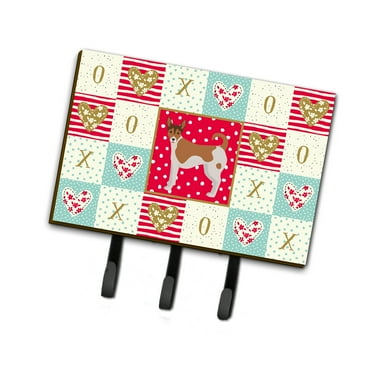 Carolines Treasures CK5896TH68 Tenterfield Terrier Love Leash or Key Holder Red Triple Hook multicolor