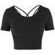 thumbnail image 1 of Tops deportivos sexys de verano para mujer, camisetas de manga corta para yoga, fitness, entrenamiento, accesorios deportivos, color negro M, 1 of 14