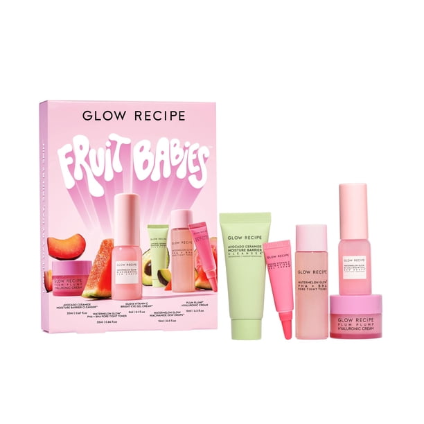 Kit de cuidado de la piel Glow Recipe Fruit Babies con limpiador, tónico y más