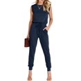 thumbnail image 1 of ANRABESS - Overol sin mangas para mujer, estilo casual, elegante, el&aacute;stico, cuello redondo, conjuntos de una pieza para oto&ntilde;o a la moda 2026, Azul marino, S, 1 of 9