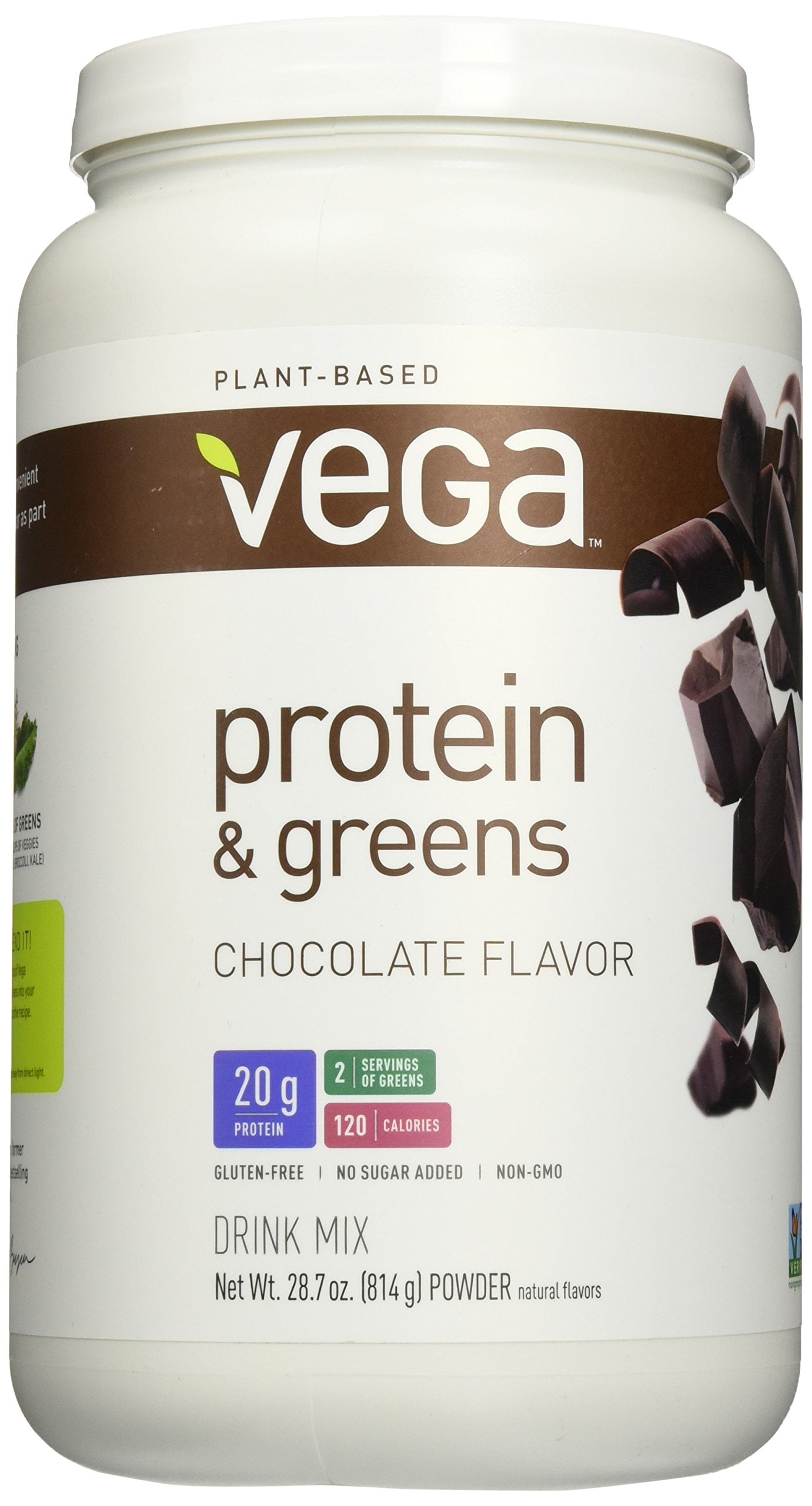 Vega Plant Protein & Greens Powder, Chocolate, 20g Protein, 1.8 Lb