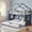 Black&Twin, variant on Triple Bunk Bed with Globe String Lights and Bookshelf for 3 Teens/Adults, Twin over Twin over Twin Metal Triple Bunk Bed Frame with Storage Bins & Safety Guardrails & Ladder, 3 Beds Bunk Beds, Black
