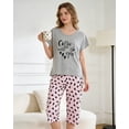 thumbnail image 7 of MyFav Women's Capri Pajama Sets Plus Size Sleepwear Top with Capri Pants 2 Piece Loungewear Set,M, 7 of 7