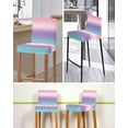 thumbnail image 5 of Pink Purple Teal Ombre Cream Bar Stool Covers Set of 6, Modern Abstract Art Aesthetics Stretch Bar Chair Covers with Backs, Removable Pub Counter Height Chair Cover for Kitchen Dining Room Cafe, 5 of 7