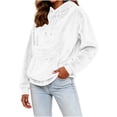 thumbnail image 5 of FRSASU Women's Cat Hoodie with Pouch Oversized Kangaroo Pocket Dog Pouch Sweatshirts Pet Carrier Animal Holder Long Sleeve Pullover White, 5 of 8