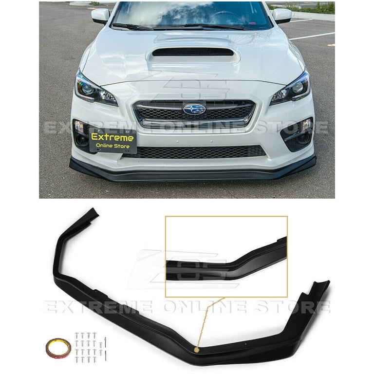 Replacement For 2015 2017 Subaru WRX STi JDM Varis Style Polypropylene Primer Black Front Bumper Lower Lip Spoiler Ground Effects