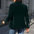 thumbnail image 4 of Velvet Blazers for Women Casual Oversized Open Front Long Sleeve Jackets Work Office Business Suit Blazer 2026 Green M, 4 of 5