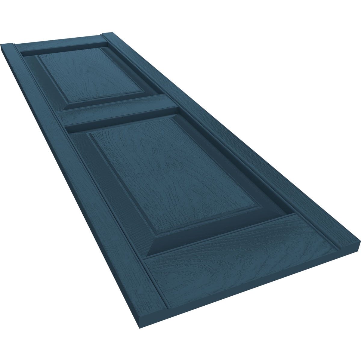Ekena Millwork 14 3/4"W x 59"H Lifetime Vinyl, Standard Two Equal Panels, Raised Panel Shutters, w/Installation Shutter-Lok's & Matching Screws (Per Pair), Classic Blue