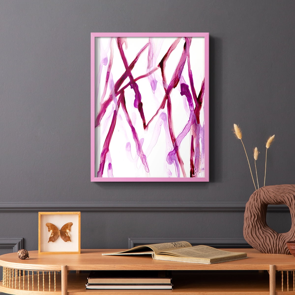 Runnel XV in Pink Solid Wood 11 x 14 Framed Print