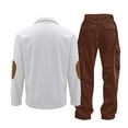 thumbnail image 3 of Men's Corduroy Tracksuit 2 Piece Outfits, Long Sleeve Button Up Henley Shirts and Drawstring Pants Jogging Suits, 3 of 6