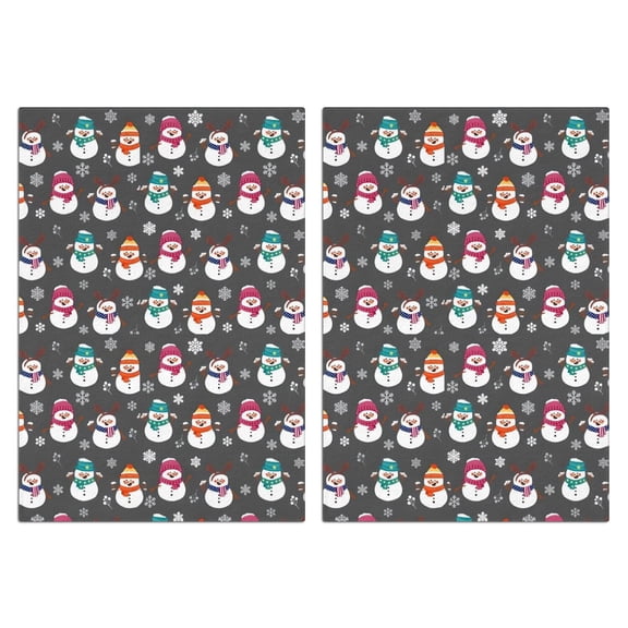2 Pcs Funny Kitchen Towels,Gray Christmas Snowman Pattern Microfiber Dish Towels,Kitchen Tea Towels,Kitchen Towel Set (18" X 26")